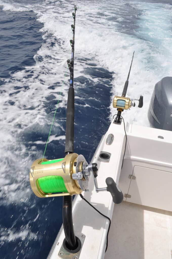 Shimano Tiagra reels in a boat trolling for southern bluefin tuna